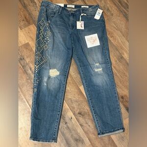 Jessica Simpson Mika Best Friend High rise Skinny Distressed Embellished Size 31